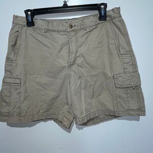 Columbia Women's Beige Tan High Rise Lined Cotton Cargo Shorts Size 10
